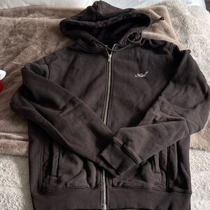 Kith zip up, dark brown size XS